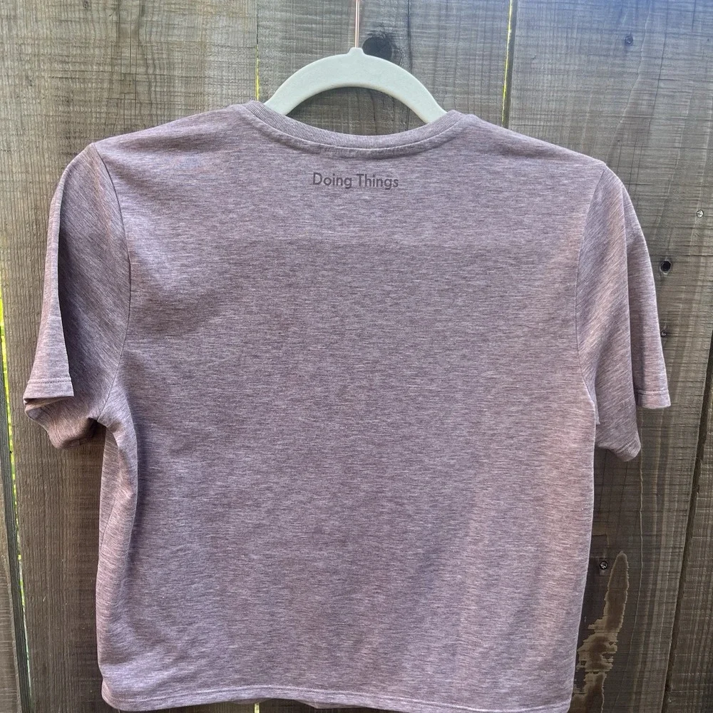 Outdoor Voices Women's Cropped T-Shirt Size XS Short Sleeve Purple Relaxed Fit